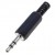 Conector jack 3.5mm macho stereo pvc negro