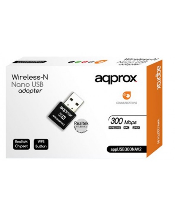 Adaptador wifi n nano usb 300 mbps approx