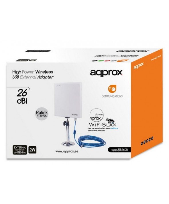 Antena panel 26dni wireless n direccional 2w usb adapter