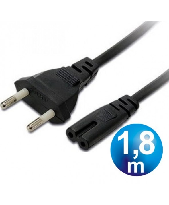 Cable alimentacion 2x0.5 mm² tipo "8" 1.8 m