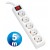 Base red multiple 5 vias con interruptor cable largo 5m
