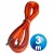 Conex.audio jack 3.5mm m/m st plano 3m naranja