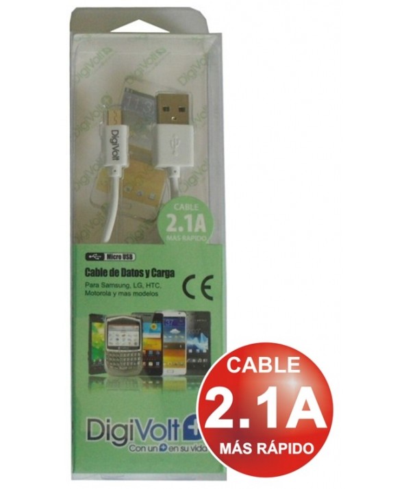 Conexion alimentacion y datos micro usb a usb (a) 2.1a  1 metro