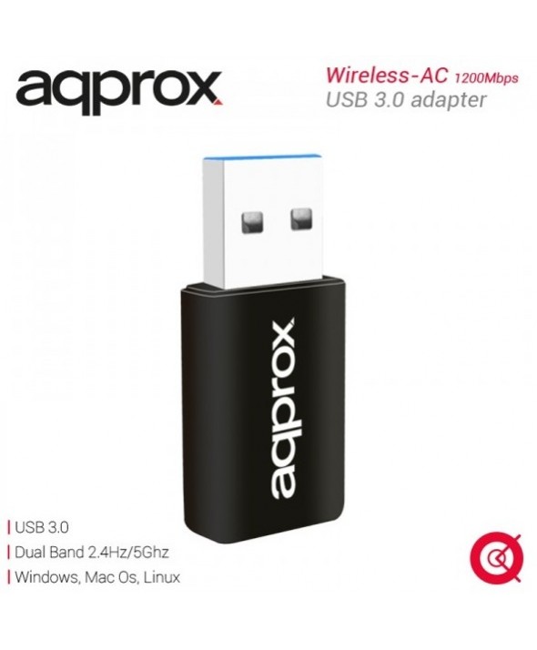 Adaptador mini wifi 1200 mbps usb3.0 approx 