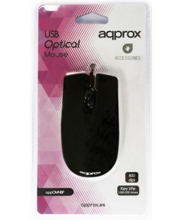 Raton optico usb 800 dpi negro/purpura approx