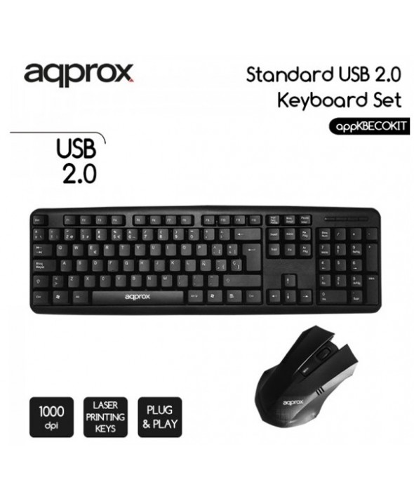 Teclado+raton cable usb approx appkbecokit