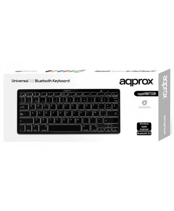 Teclado universal bluetooth negro approx 