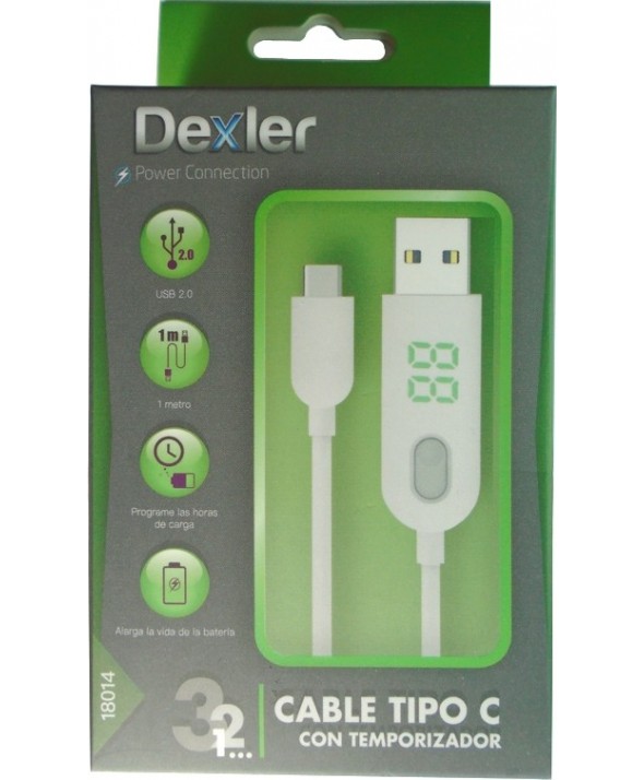 Cargador temporizador tipo "c" 2a 1m dexler 18014