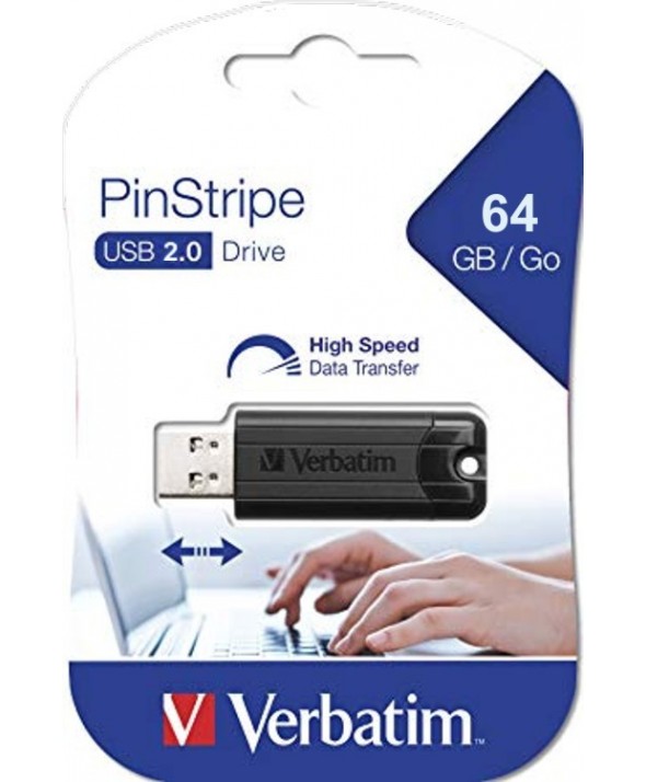 Pen driver 64 gb pinstripe 2.0 verbatin
