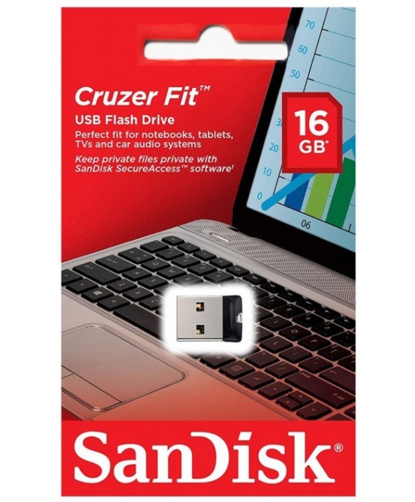 Pen driver 16 gb 2.0 cruzer fit slim sandisk